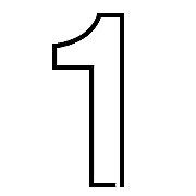 Die Zahl 1 im Abschnitt 